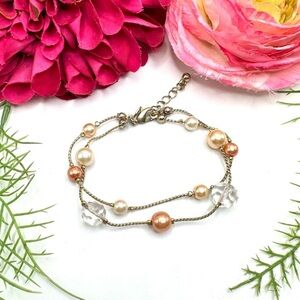 VINTAGE⚜️PREMIER DESIGNS Glass Pearl & Crystal Bracelet